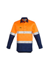 Mens Closed Front Long Sleeve Shirt - Hoop Taped-ZW550-syzmik
